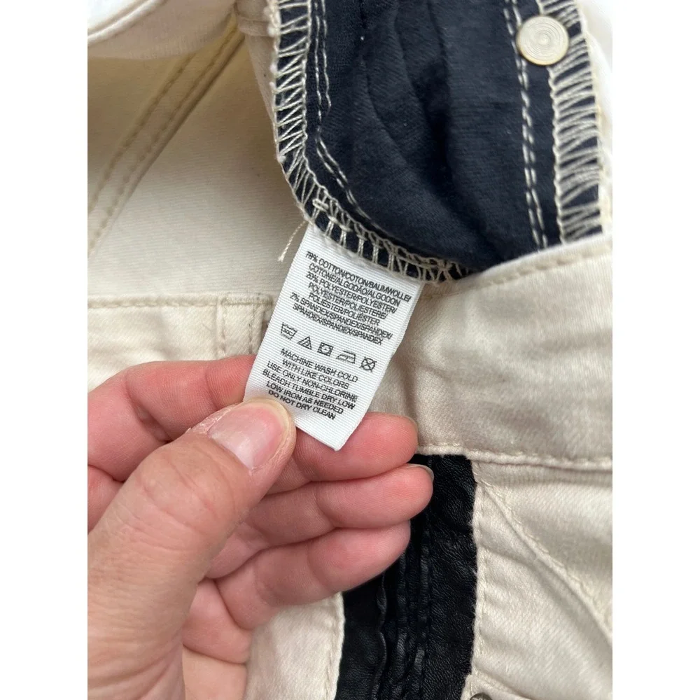 Free People Tuxedo‎ Side Stripe Skinny Jeans Off White Black 31 61855-16515125